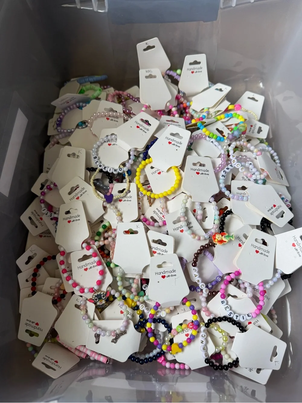 Mystery box of 100 Kids Beaded Bracelet - made by me
